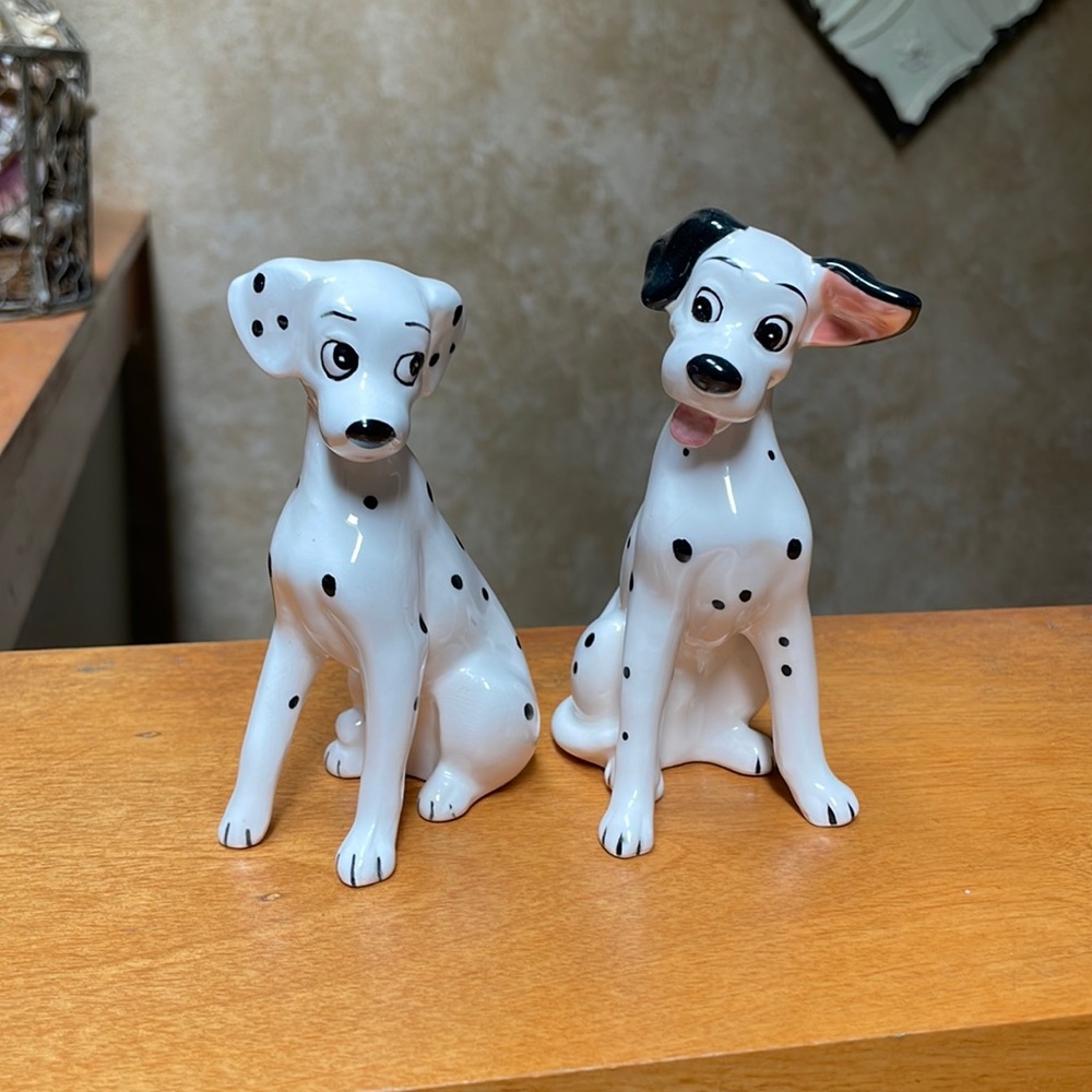 Vintage Disney Dalmatian Dogs Pongo and Perdita Figurines